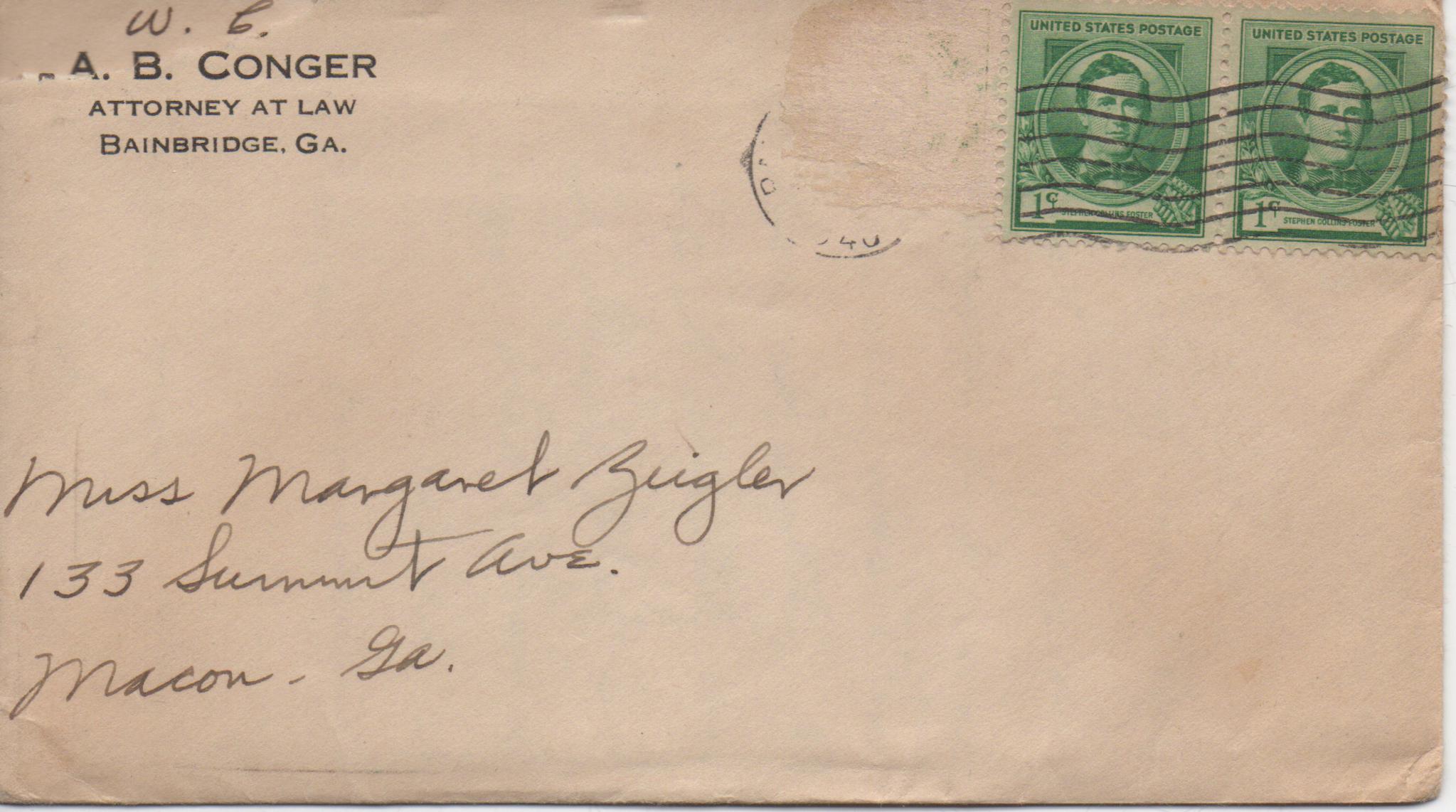 September 5, 2020: Front of envelope