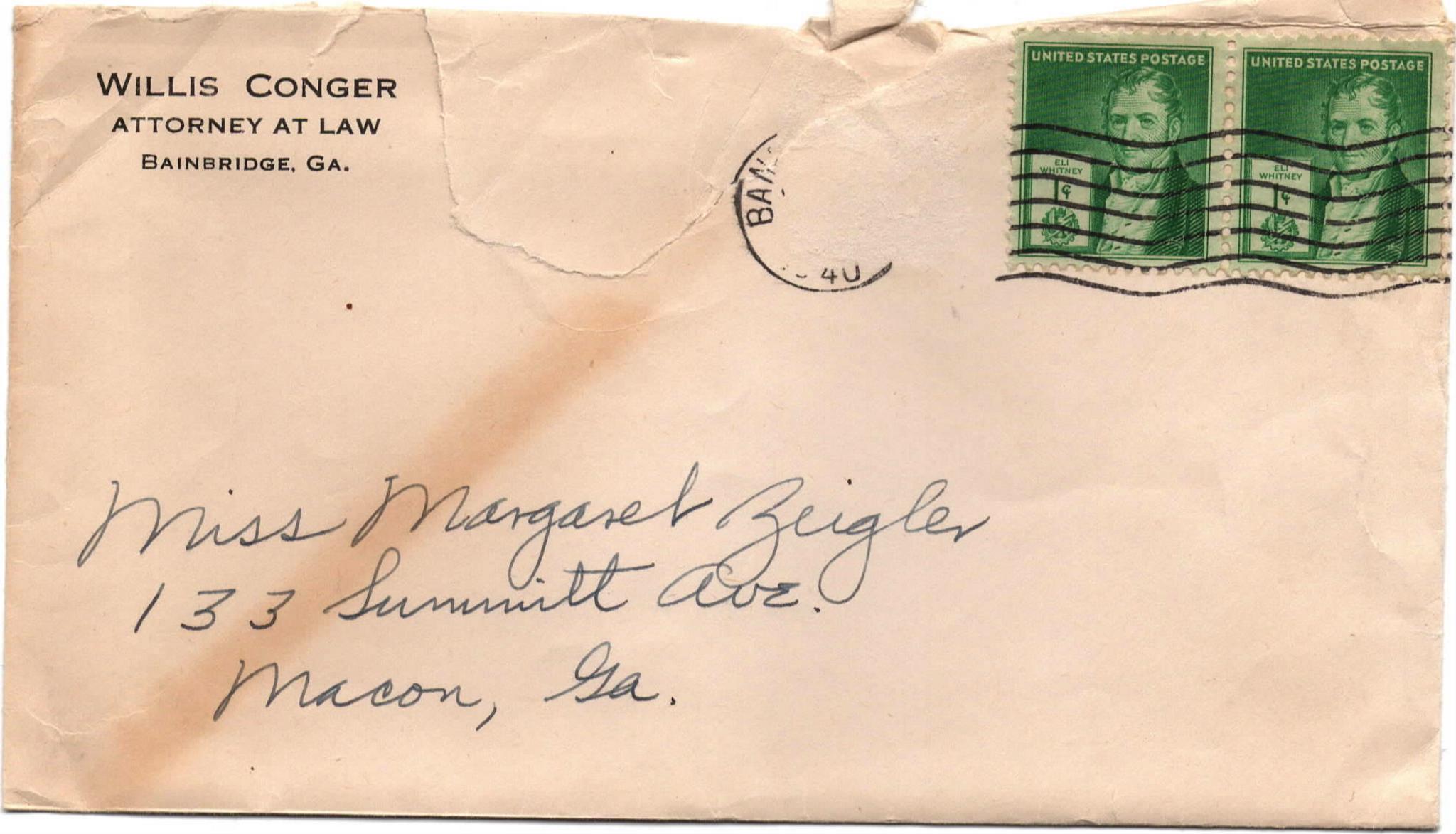 September 5, 2020: Front of envelope