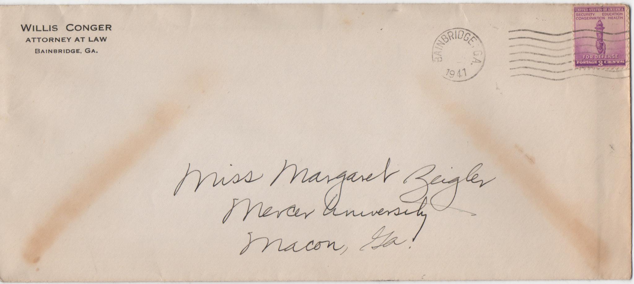 September 5, 2020: Front of envelope