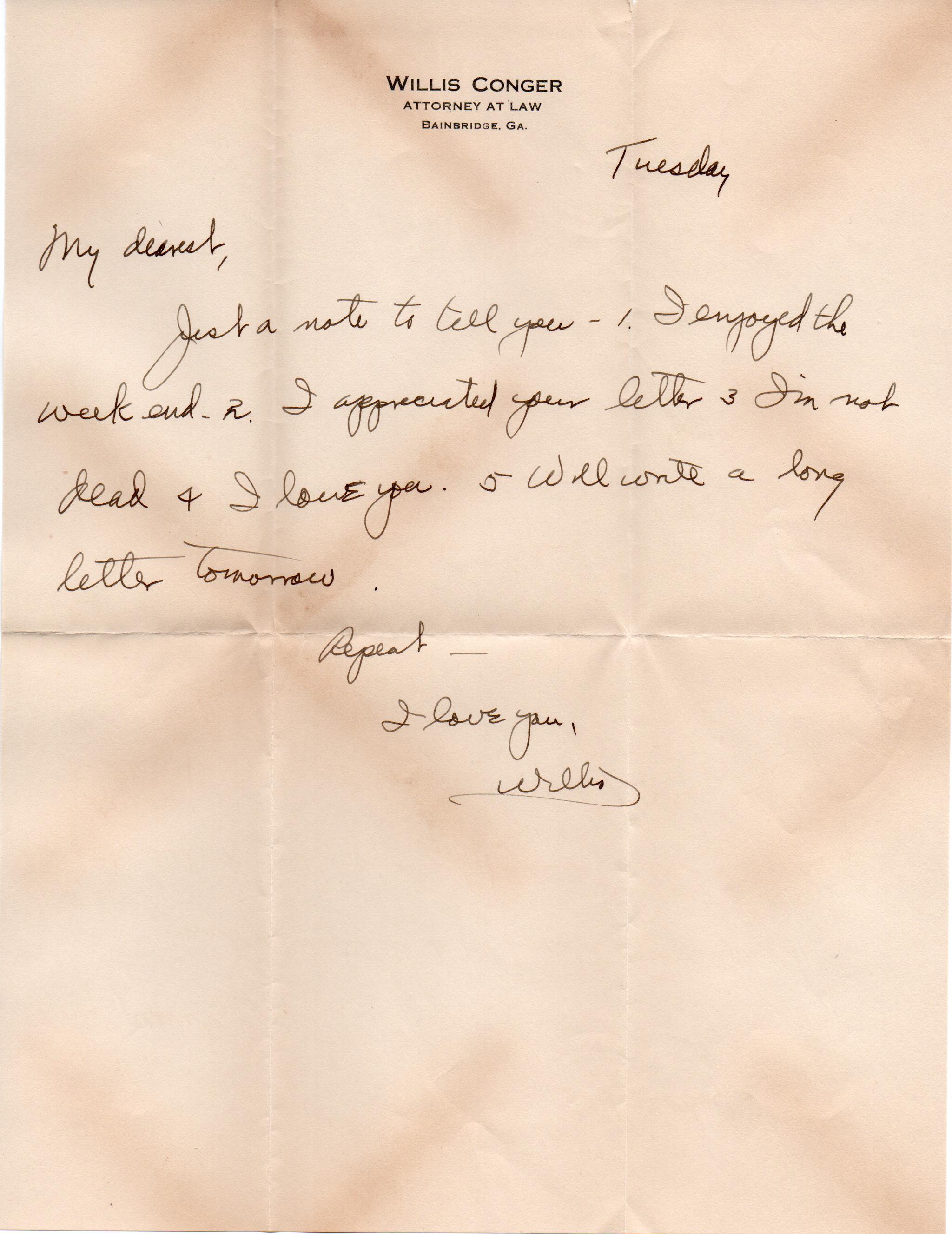 September 5, 2020: Front of letter